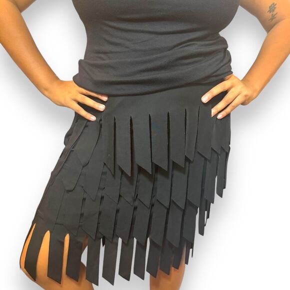 Unbranded Dresses & Skirts - Fringed Black Flowy Skirt